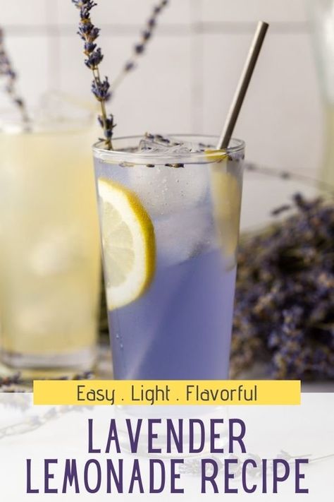 This delicious Lavender Lemonade is a simple, yet refreshing combination of water, lemon juice, fresh lavender and simple syrup. Icy cold and totally refreshing, homemade lemonade is absolutely the BEST way to beat the heat! It's the ultimate summertime drink with a fun twist! Essen, Lavender Lemonade Recipe, Lavender Drink, Fun Summer Drinks, Water Lemon, Lavender Recipes, Drink Garnishing, Lavender Syrup, Fresh Lavender