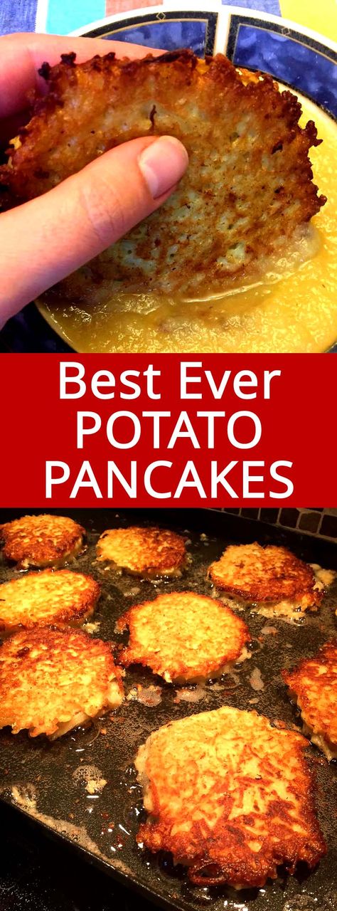 Amish Potato Pancakes 12 Tomatoes, Best Potato Pancakes Ever, How To Make Potato Pancakes, Homemade Latkes, Jewish Latkes, Homemade Potato Pancakes, Polish Potato Pancakes, Potato Pancake Recipe, Potato Pancakes Recipe