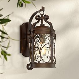 Conway 17 1/2"H Oil-Rubbed Bronze Scroll Outdoor Wall Light Outdoor Wall Light Fixtures, Coach Lights, Wall Light Fixture, House With Porch, Outdoor Wall Decor, Rustic Outdoor, Outdoor Wall Lantern, Porch Lighting, Wall Lantern