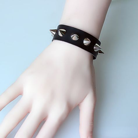 Faster shipping. Better service Bracelets Boys, Cheap Bracelet, Jewel School, Emo Accessories, Spike Bracelet, Necklace Packaging, Cheap Bracelets, Boys Jewelry, Leather Rivets