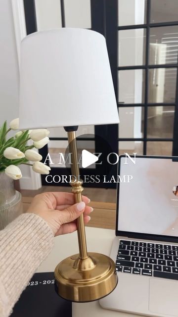 Cat Arcodia on Instagram: "Amazon Cordless Lamp✨ Comment SHOP for the link! This beauty can be used in so many spaces in your home and the best part is you don’t need an outlet. This antique brass rechargeable cordless lamp with 3-level brightness settings is perfect for all those spots around your home that need a little extra cozy lighting🤍

Ways to Shop:
• comment “shop” below to have the link sent directly to your inbox 💌
• tap the link in my bio to directly shop my @amazon storefront or @shop.ltk page🔗

#amazonhomefinds #cordlesslamp #brasstablelamp #cordlesstablelamp #amazonfinds #founditonamazon 
antique brass table lamp
rechargeable lamp
cordless table lamp 
neutral home decor" Cordless Table Lamps Home, End Table Lamps Bedroom, How To Make A Cordless Lamp, Cordless Table Lamps Living Room, Entryway Table Lamp, Amazon Lamp, Tap Lamp, Decorating Your Office At Work, End Table Lamp