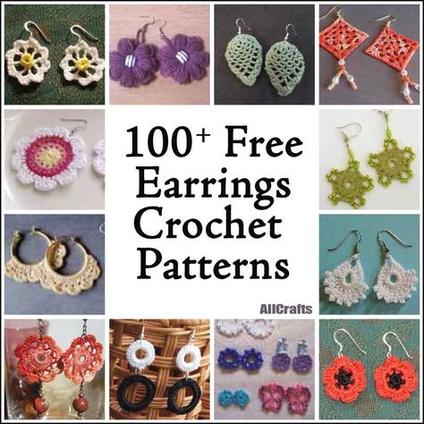 Make yourself something pretty from our new collection of 100+ Free Crochet Earrings Patterns.  It's great to finish a quick project and use leftover yarn to boot! Free Crochet Earrings, Jewellery Images, Beau Crochet, Crochet Jewlery, Bracelet Crochet, Leftover Yarn, Silver Jewlery, Confection Au Crochet, Earrings Patterns