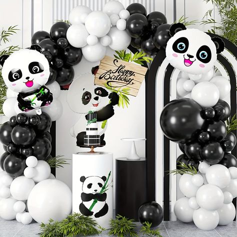 Faster shipping. Better service Panda Decorations Party Birthday, Jungle Animal Birthday Party, Panda Birthday Theme, Panda Decorations, Decoration Balloon, Panda Birthday, Balloon Display, Personalized Balloons, Animal Birthday Party