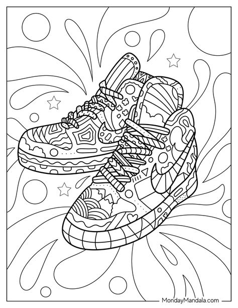 Mandalas, Nike Coloring Pages Free Printable, Coloring Books Printable, Graffiti Colouring Pages, Swag Coloring Pages, Horizontal Coloring Pages, Activity Pages For Teens, Coloring Pages Middle School, Masculine Coloring Pages