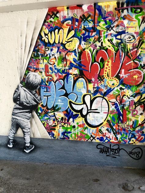 Martin Whatson Art, Graffiti Art Murals, Creative Lighting Ideas, Street Art Ideas, Urban Art Painting, Street Art Mural, Street Art Painting, Urbane Kunst, Street Art Artists