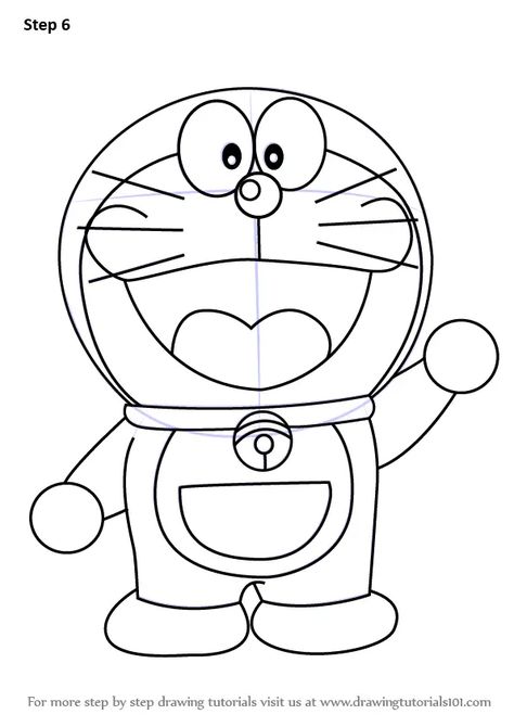 Learn How to Draw Doraemon (Doraemon) Step by Step : Drawing Tutorials Cartoon Pencil Drawing, Pencil Sketches Easy, Mickey Mouse Drawings, Cartoon Art Drawing, Disney Character Drawings, Cartoon Drawings Disney, Doremon Cartoon, Disney Drawings Sketches, Cartoon Drawing Tutorial