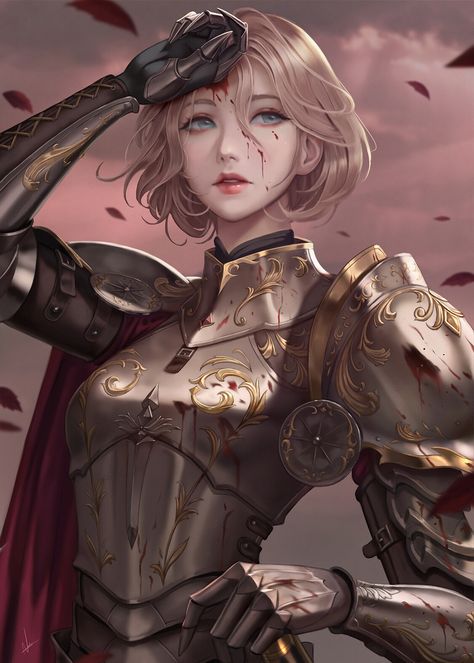 Knight Princess Art, Blonde Female Knight Art, Blonde Knight Female, Female Knight Character Design, Woman Knight Art, Lady Knight Art, Anime Female Knight, Medieval Woman Art, Armored Woman