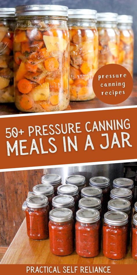 Canning Meals In A Jar, Pressure Canning Beef, Canning Hamburger, Meal In A Jar Recipes, Canning Beef Stew, Canning Meals, Pressure Canning Meat, Meal In A Jar, Canning Soup Recipes