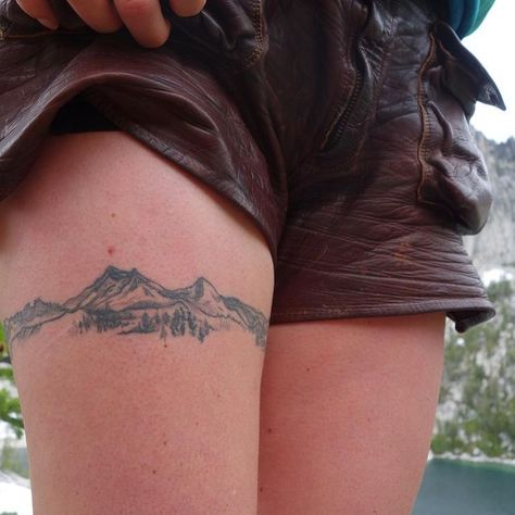 Floral Upper Leg Tattoo, Men Sleeve Tattoo Aesthetic, Forarm Tattoos Mountain, Nature Patchwork Leg Tattoo, Simple Patchwork Tattoo Ideas Men, Elegant Mountain Tattoo, Subtle Meaningful Tattoos, Large Unique Tattoos, 2 Triangle Tattoo