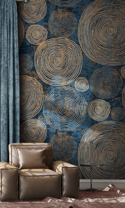 Modern Light Luxury Retro Wallpaper Line Pattern Wall Mural | Etsy Kids Bedroom Wallpaper, Simple Bed Designs, Wooden Bed Design, Bed Design Modern, Luxury Wallpaper, Modern Light, Bad Design, Pattern Wall, Design Del Prodotto