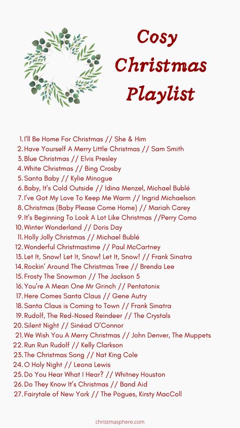 Chill Christmas Aesthetic, Cozy Christmas Playlist, Xmas Songs Best Christmas, Christmas Playlist Songs, Christmas Songs Quotes, Cozy Christmas Quotes, Christmas Somgs, Cozy Christmas Decorations, Christmas Song List