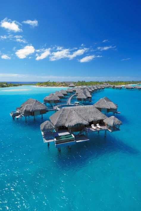 Bora Bora Hotels, Bora Bora Vacation, Trip To Bora Bora, Four Seasons Bora Bora, Bora Bora French Polynesia, Water Bungalow, Honeymoon Locations, Overwater Bungalows, Exotic Places