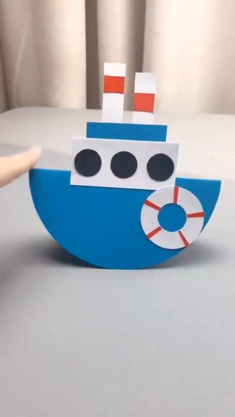 Easy Paper Ship | Easy DIY Paper Crafts For Kids in 2022 | Preschool crafts, Paper crafts, Paper crafts for kids Aktiviti Tadika, Mainan Diy, Kraftangan Prasekolah, Kraf Kertas, Aktiviti Kanak-kanak, Aktivitas Montessori, Paper Boat, Stuck At Home, Make Paper