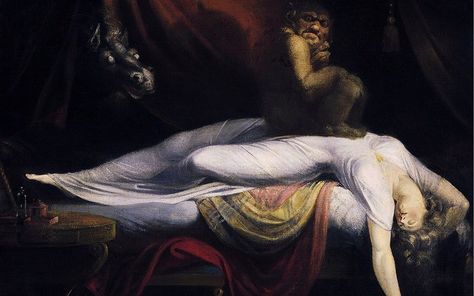 Scary Artwork, Dark And Creepy, Scary Paintings, Henry Fuseli, Manly P Hall, Terrifying Pictures, Creepy Paintings, Old Hag, Female Hysteria