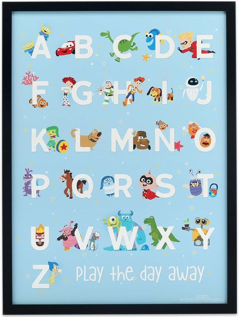 Disney Pixar official product: Let your favorite Pixar characters teach you a little something with this full-color wall decor. Featuring characters from Toy Story, Cars, The Incredibles, and many other beloved Pixar movies, this decor is sure to bring a smile to your face each and every day. Places to Use: Use this fun wall art to bring all the joy of your child's favorite characters to the wall of his or her play room, bedroom, or game room. Size: 16.25" W X 23.875" H Pixar Nursery Ideas, Pixar Bedroom Ideas, Pixar Bedroom, Pixar Nursery, Movie Themed Rooms, Disney Playroom, Toy Story Nursery, Baby Boy Room Themes, Playroom Makeover