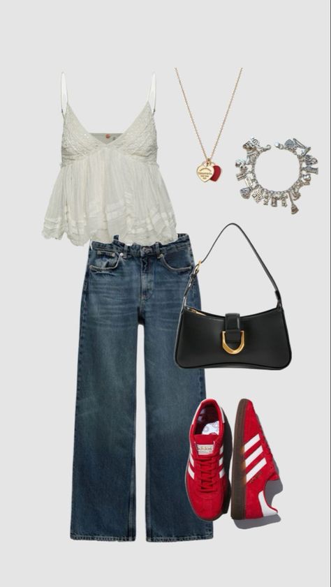 Dresses, Jeans White, White Top, Wardrobe, Red, White