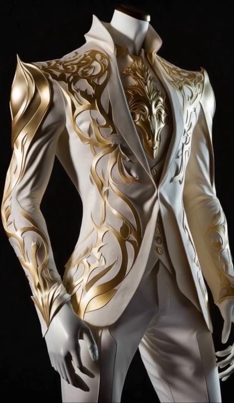 ACOTAR Day Court inspired suit Dnd Fancy Clothes Female, Fantasy Suit Art, Masquerade Ball Outfits For Men, Day Court Acotar, Fantasy Suits Male, Fantasy Fashion Male, Fantasy Suit, Male Fantasy Clothing Design, Mode Steampunk