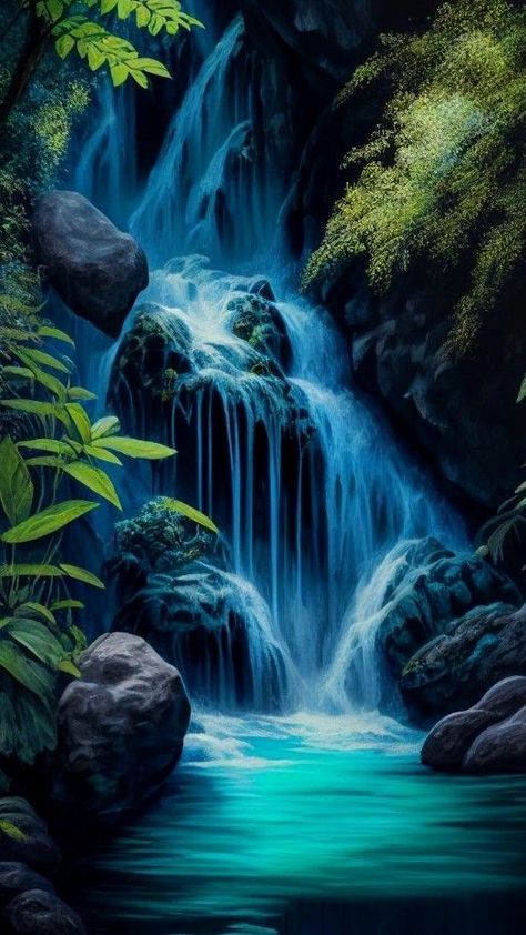 Contact Us to buy Our Handmade Custom Art . visit our main page to discover beautiful art Work. Theme Wallpaper, Live A Happy Life, Waterfall Pictures, Waterfall Art, Waterfall Paintings, Wallpaper Icon, Waterfall Landscape, Who's Who, Waterfall Photography