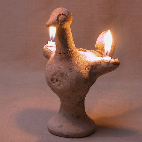 Animal Candle, Bird Candle Holder, Animal Candles, Pottery Candle Holder, Oil Lantern, Pottery Candle, Candle Supplies, Ancient Pottery, Oil Candles