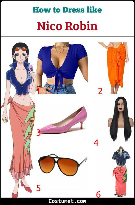 One Piece Diy Costume, Cosplay Women Outfits, Boa Hancock Costume Diy, One Piece Costume Anime, One Piece Robin Outfit, Robin One Piece Costume, Easy One Piece Cosplay, One Piece Robin Cosplay, One Piece Nami Costume