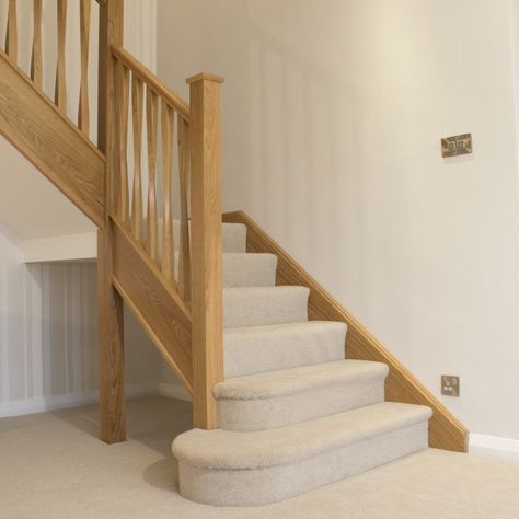 Understair Storage, Oak Banister, Oak Spindles, Oak Staircase, Flat Roof Extension, Carpet Staircase, Stair Spindles, Stair Banister, Timber Staircase