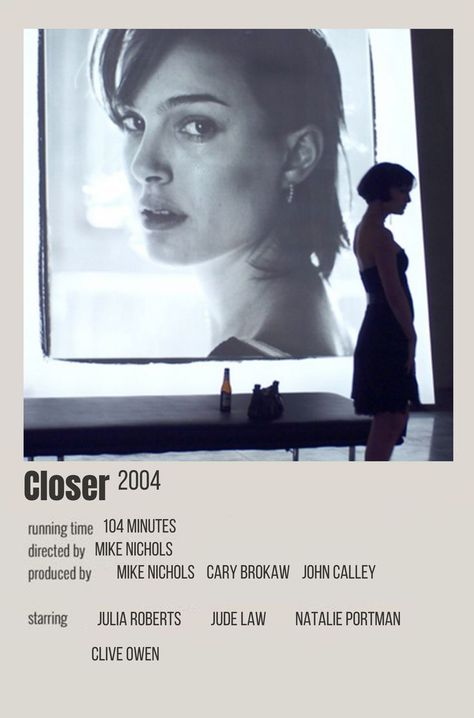 Closer Movie Poster, 2004 Aesthetic, Closer 2004, Closer Movie, Grafika Vintage, Girly Movies, Drama Tv Shows, Perfect Movie, Movie Poster Wall