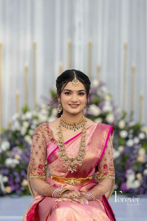 [CommissionsEarned] 13 Must Have Engagement Dress For Bride Indian Saree South Indian Traditional Hacks You Don't Want To Miss Today #engagementdressforbrideindiansareesouthindiantraditional Engagement Blouses Design, Pelli Kuthuru Sarees, Nami Hairstyles, Engagement Dress For Bride Indian Saree, Pellikuthuru Sarees, Saree For Engagement Brides, Latest Bridal Hairstyles, Engagement Dress For Bride Indian, South Indian Engagement