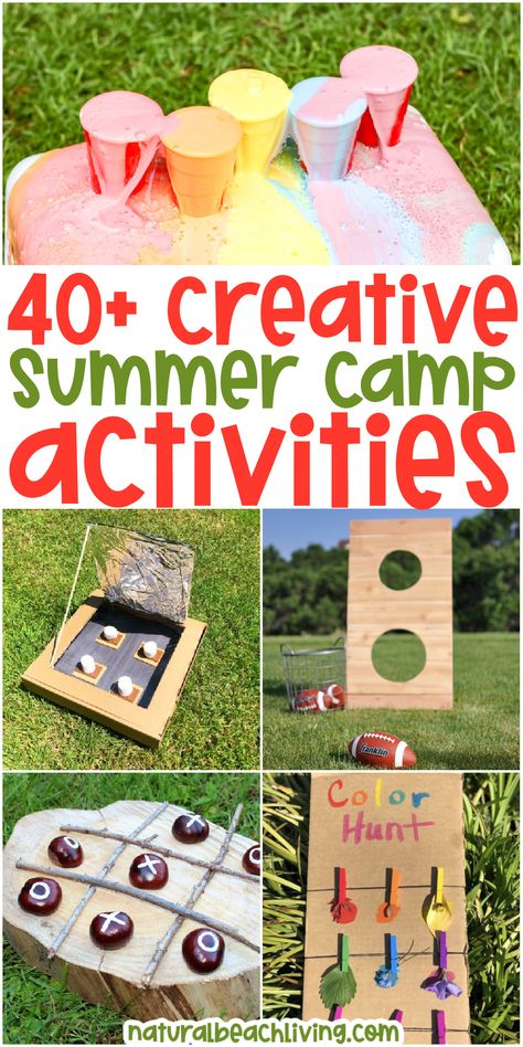 40+ Creative Summer Camp Activities for Kids - Natural Beach Living Spring Activities For Toddlers Outdoor, Summer Fun Outdoor Prek Activities, Summer School Age Program Ideas, Summer Camp Ideas For Teens, Easy Summer Camp Activities, Steam Summer Camp Ideas, Beach Summer Camp Activities, Nature Summer Camp Activities, Summer Crafts For Kids For Teens