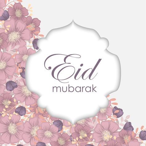 Eid mubarak greeting card with floral de... | Free Vector #Freepik #freevector #eid-mubarak-islamic #eid-greetings #eid-card #eid-design Eid Card Ideas, Card Ideas Simple, Eid Wallpaper, Eid Mubarak Greeting, Eid Mubarak Vector, Eid Pics, Eid Images, Eid Mubarak Images, Eid Card