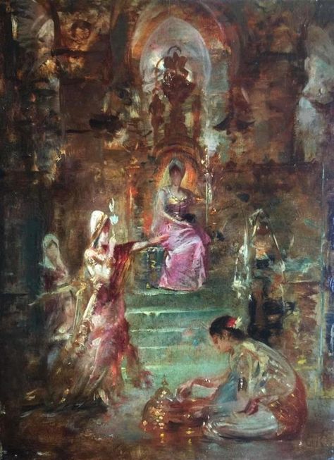 "Semiramis Queen of Assyria - The throne room" Circa 1904-07 by | Georges Antoine ROCHEGROSSE | buy art online | artprice Georges Rochegrosse, Art Items, Throne Room, History Painting, Design And Art, Painting Medium, The Throne, Buy Art Online, Art Online