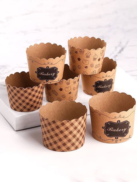 Cupcake Cups Paper, Cupcake Paper, Black Dessert, Beautiful Packaging Design, Cupcake Packaging, Kraft Paper Packaging, Catering Ideas Food, Cupcake In A Cup, Cake Molds