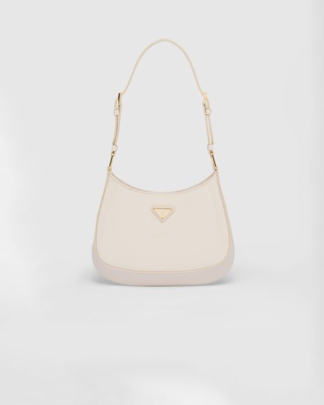 Ivory Prada Cleo Patent Leather Bag | PRADA Pink Prada Bag, Prada Cleo Bag, Prada Cleo, Large Leather Handbags, Leather Shoulder Bag Woman, Bottega Veneta Bag, Bag Prada, Patent Leather Bag, Buy Bags