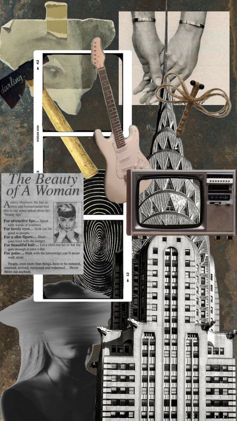 Grey Collage, Old Hollywood Aesthetic, Magazine Collage, School Art, Art School, Art Inspo, Your Aesthetic, Connect With People, Creative Energy