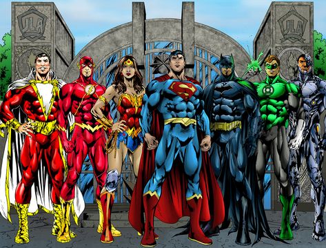 Justice League Colours Justice League Art, League Art, Color Practice, Justice League Comics, Dc Comics Collection, Captain Marvel Shazam, Dc Comics Women, Legion Of Superheroes, Dc Comics Wallpaper