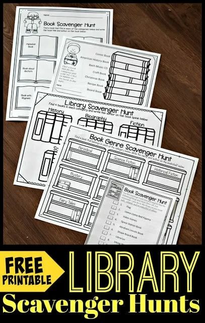 Library Worksheets, Fun Library Activities, Library Scavenger Hunt, School Library Activities, Book Scavenger Hunt, Library Scavenger Hunts, Genre Activities, School Library Lessons, Library Games