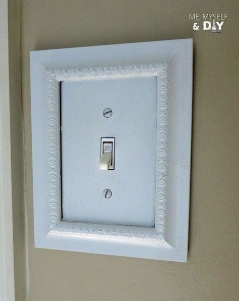 Light Switch Covers Diy, Easy Home Upgrades, Easy Home Improvement, Old Picture Frames, Old Lights, Light Switches, Home Upgrades, Switch Plate Covers, Outlet Covers