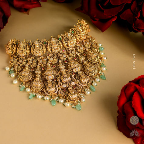 Divine Bridal Elegance: 22k Gold Lakshmi Devi Choker Whatsapp Video Call, Lakshmi Devi, Gold Temple Jewellery, Divine Beauty, Bridal Elegance, Video Call, Gold Choker, Temple Jewellery, Delicate Details