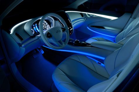Interior of the new Infiniti LE is awesome.  http://hevsource.com/2012/04/infiniti-le-electric-luxury-sedan-debuts-in-new-york/ Infinity Car, Infinity G35, Luxe Auto's, F12 Berlinetta, Dodge Neon, Interior Led Lights, Luxury Sports Cars, Custom Car Interior, Dream Vehicles