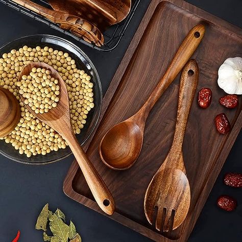 The best selling wooden spoons are here, go ahead and get yourself a 12-spoon pack right now! Wooden Cooking Utensils Set, Inspo Foto, Layout Kitchen, Makeover Kitchen, Wooden Cooking Utensils, Kitchen Utensils Set, Kitchen Spatula, Kitchen Designer, Wooden Kitchen Utensils