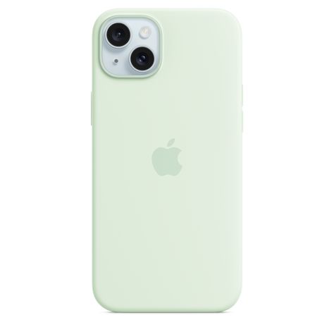 iPhone 15 Plus Silicone Case with MagSafe - Soft Mint Box contains: iPhone 15 Plus Silicone Case with MagSafe - MWNG3ZM/A Pastel Green Phone Case, Iphone Cases Green, Green Phone Case, Magsafe Charger, Iphone Watch, Soft Mint, Preppy Stuff, Green Cases, Apple Phone Case