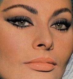 Dolls Of The 1960s — Makeup Looks/Sophia Loren Sophia Loren Makeup, 1960 Makeup, 60s Inspired Makeup, Sixties Makeup, Italian Makeup, 1960s Makeup, Makeup Collage, 60s Makeup, 70s Makeup