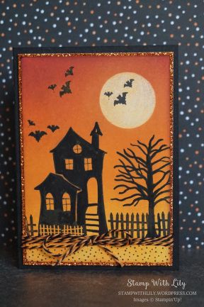 Carte Maison Hantée avec le set de tampons Halloween Scares de Stampin'Up! Stampin Up Halloween Scares Cards, Boo Gift, Carte Halloween, Halloween Paper Crafts, Halloween Classroom, Halloween Cards Handmade, Halloween Scrapbook, Halloween Scene, Halloween Party Diy