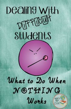 Recollections on my adventures in teaching...stories, ideas, resources, what works...and what doesn't! Dealing With Difficult Students, Classroom Management Consequences, Managing Difficult Students, How To Handle Disruptive Students, Behavior Plans For Students Individual Middle School, Disruptive Students Behavior Management, Difficult Students How To Handle, Disruptive Behavior In The Classroom, Behaviour Management Ideas Classroom