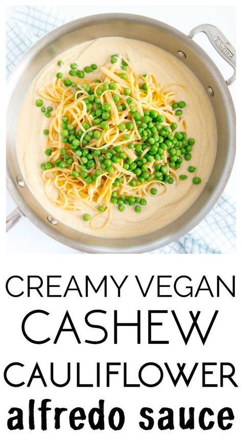 Creamy Cashew Cauliflower Alfredo. Vegan, Gluten Free and ready in 30 minutes! Dreamy and luxurious white sauce that's healthy and super easy! #vegan #alfredo #sauce Easy Vegan Alfredo Sauce, Vegan Knowledge, Cashew Cauliflower, Vegan Diner, Cauliflower Alfredo Sauce, Vegan Journey, Alfredo Sauce Recipe Easy, Vegan Alfredo Sauce, Cauliflower Alfredo