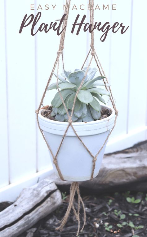 Upcycling, Patchwork, Macrame Plant Hanger For Square Pot, String Plant Holder Diy, Jute Plant Hanger Diy, Twine Plant Hanger Diy, Beaded Plant Hangers Diy, Outdoor Macrame Plant Hanger, Diy Plant Hanger Easy