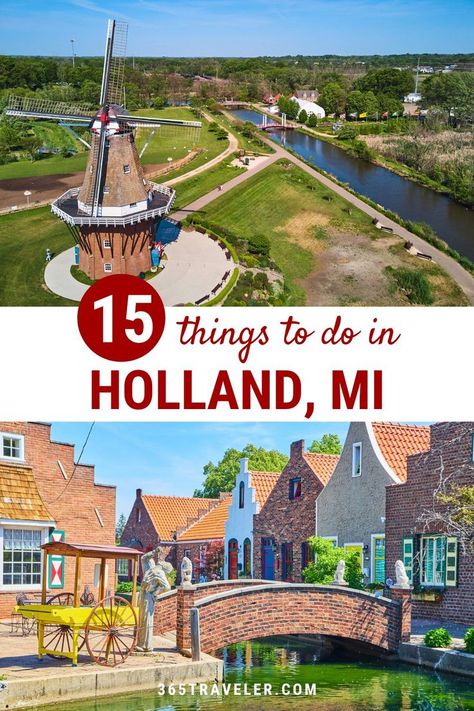 If you're looking for things to do in Holland, Michigan, you'll find no shortage of activities and attractions here. From the beaches of Lake Michigan to the shops and restaurants of downtown Holland, there's something for everyone in this vibrant community. Ready to learn more about this Michigan city? Here are 15 things to do in Holland MI that you don't want to miss! Holland Michigan Tulip Festival, Things To Do In Holland, Michigan Travel Destinations, Midwest Vacations, Michigan City Indiana, Michigan Adventures, Michigan Road Trip, Michigan Summer, Road Trip Places