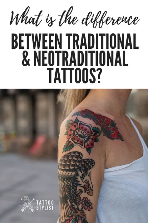 Traditional Tattoos With Meaning, Traditional American Style Tattoo, American Traditional Tattoo Meanings, Traditional Tattoos Meaning, Cool Neo Traditional Tattoos, Neo Classical Tattoo, Traditional Inspired Tattoos, Neo Classic Tattoo, American Traditional Style Tattoo
