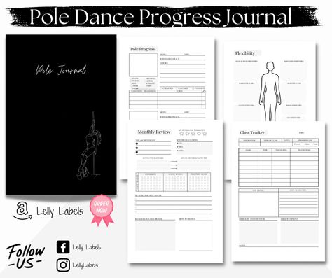 A5 pole dance journal to track pole progress Dance Journal Ideas, Pole Journal, Fitness Progress Tracker, Pole Conditioning, Dance Journal, Pole Dancing Quotes, Fitness Goal Setting, Pole Dancers, Fitness Diary