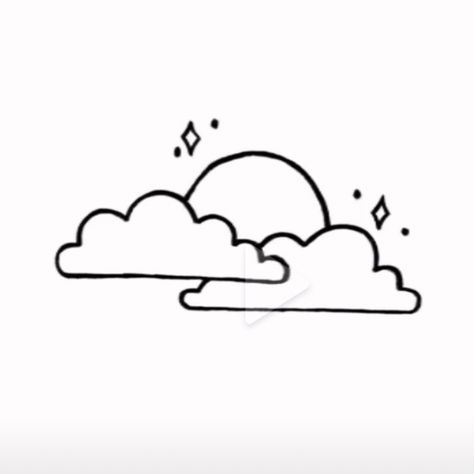 Croquis, Cloud Easy Drawing, Easy Clouds To Draw, Sun And Clouds Drawing Simple, Clouds Easy Drawing, Drawing Ideas Easy Simple Aesthetic, Sun And Cloud Drawing, Cloud Simple Drawing, Cloud And Sun Drawing