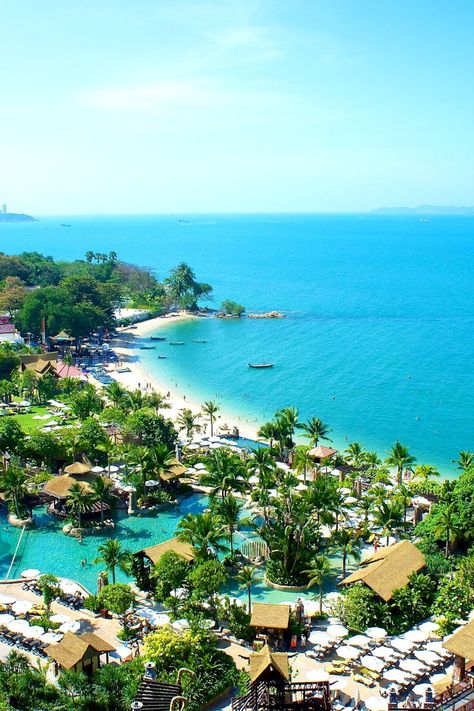 A view from beach resort, Pattaya, Thailand - Enjoy the blue ocean view Ao Nang, Thailand Nightlife, Khao Yai National Park, Thai Beach, Tree Town, City By The Sea, Bangkok City, Khao Lak, Koh Chang